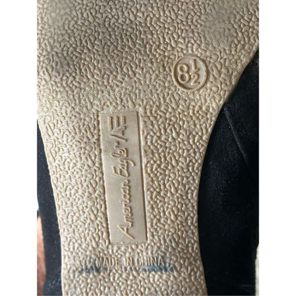 American Eagle Black Ankle Boots Side Zipper Chunky Heel Size 8.5 - Picture 8 of 10